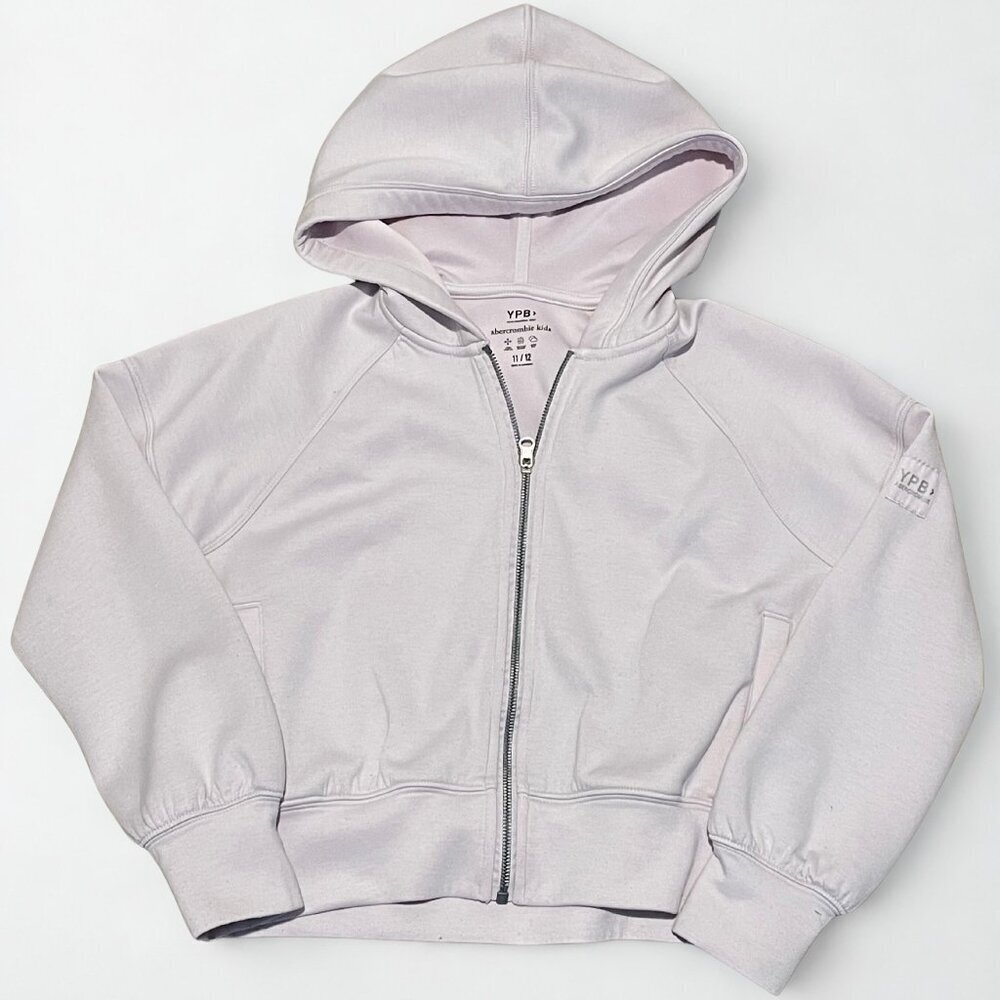 Abercrombie Kids YPB Neoknit Active Kids Zip-Up Hoodie, Pale Purple, Size 11/12